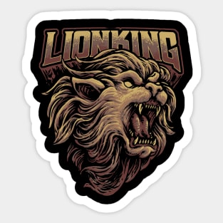 lion wild king head illustration Sticker